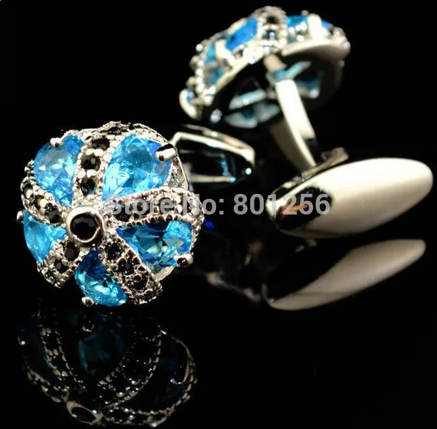 

Free shipping Quality Cufflinks 3colors option blue/black/muti crown design hotsale copper material cufflinks whoelsale&retail