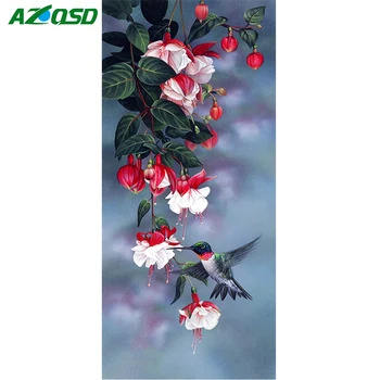 

AZQSD Diamond Embroidery Flower Full Square Spring 5D DIY Diamond Painting Cross Stitch Floral&Bird Picture of Rhinestones