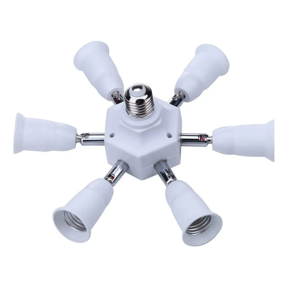 Promotion! 1 Socket into 7 Standard E27 Base Light Lamp Bulb Splitter