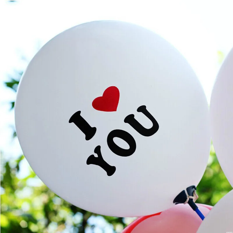 50 шт. 12 дюймов воздушный шар с надписью i love you латексные белые розовые для