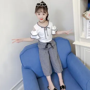 

New Girls Clothes Suits 2019 Summer Kids Beautiful Short Sleeve O-neck + Shorts Children Clothing Suit 2Pcs Kids Clothes Girls