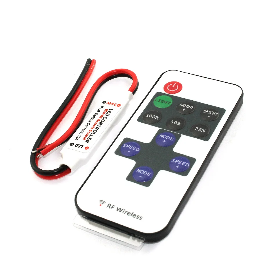 C9 RF Remote Controller DC 12V 11 Keys Mini Dimmer for Led Single Color Strip 5050