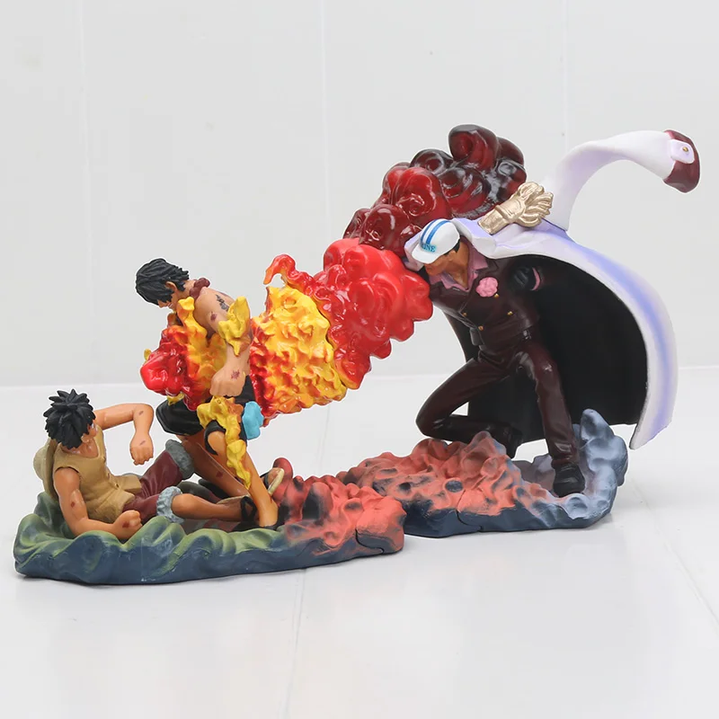 

2pcs Nice Action Figure Anime One Piece the Death of Ace Luffy Vs Sakazuki One Piece Fighting Scenes Ver. Pvc Model Toy