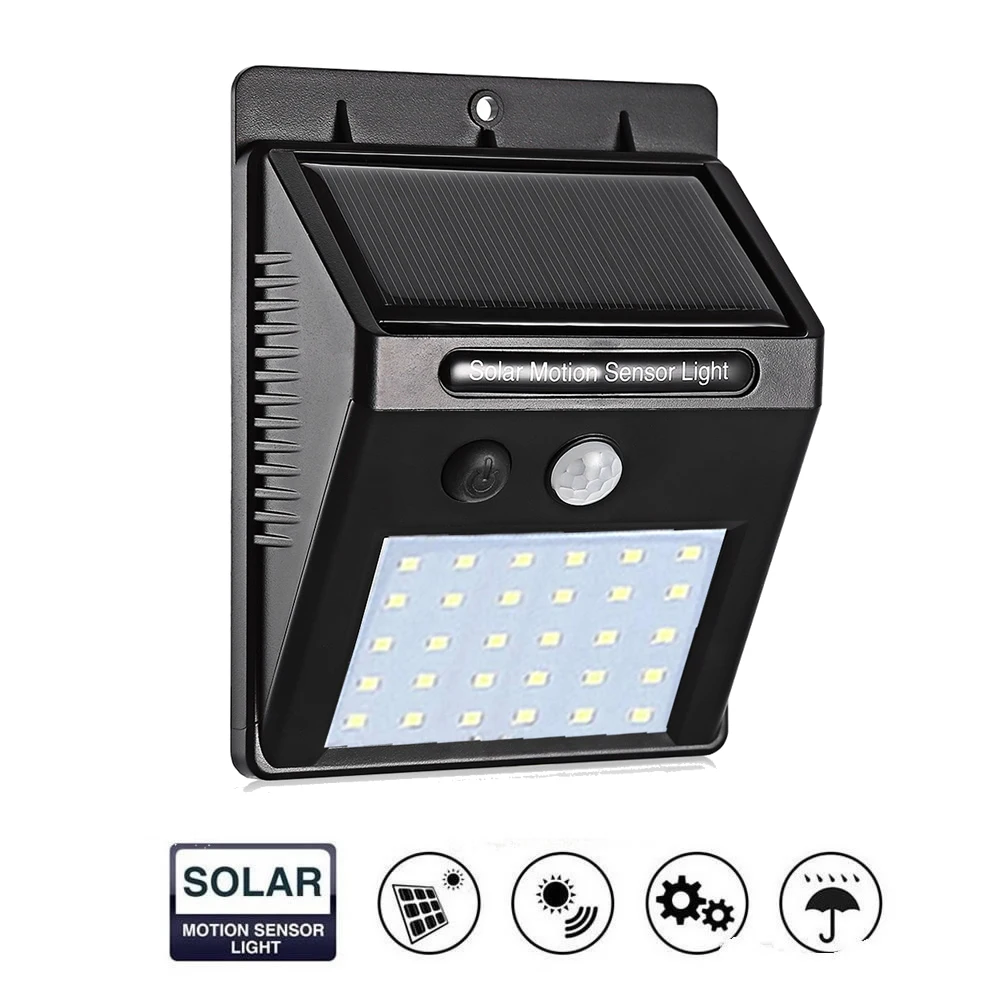 

30 LEDs Solar Panel PIR Motion Sensor Waterproof Lamp 3 Modes for Garden Yard Outdoor Emergency Night light street wall spot flo