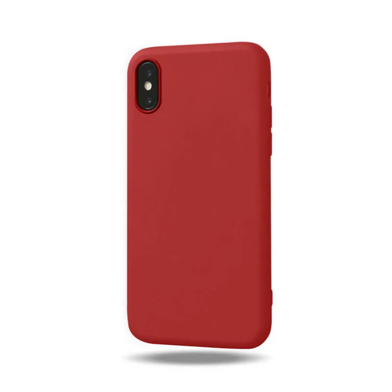 Мягкий карамельный цвет матовый ТПУ для iPhone 6 Чехол 6s 7 8 11 силиконовый чехол для iPhone 7 Чехол 7Plus 5 5S se XR XS 11 Pro Max полный Чехол - Цвет: Красный