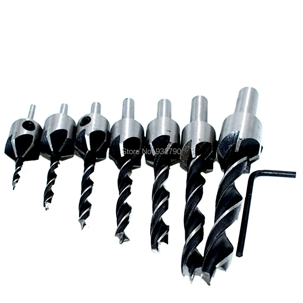 Buy 7pcs Hss Drill Countersink Reamer Wood Drill Bit