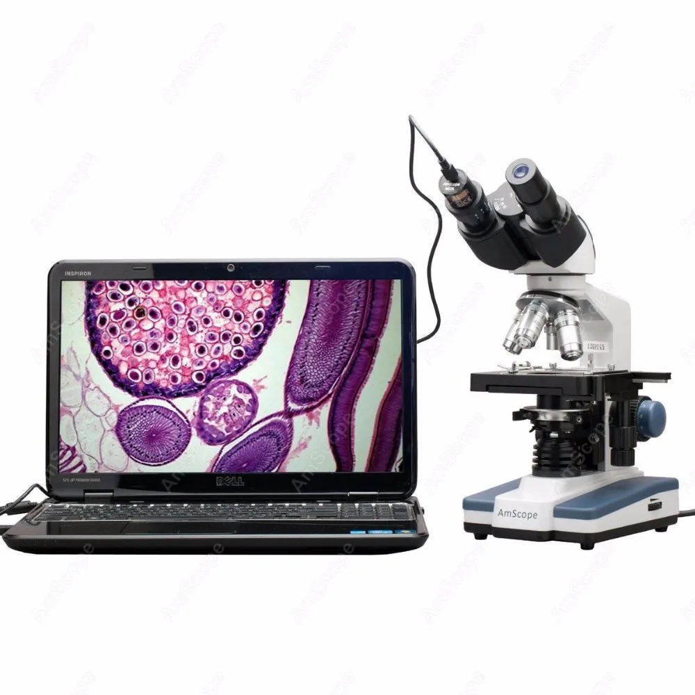 Бесплатная доставка-AmScope 40X-2500X светодиодный цифровой бинокулярный