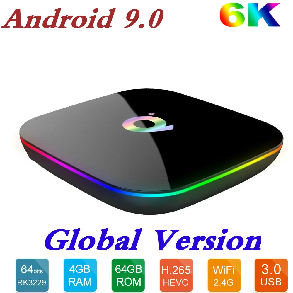 6 K Allwinner H6 مربع التلفزيون الذكية الروبوت 9.0 4 GB RAM 64 GB ROM رباعية النواة USB3.0 2.4 GHz Wifi Playstore يوتيوب Q زائد مجموعة أعلى مربع 2019