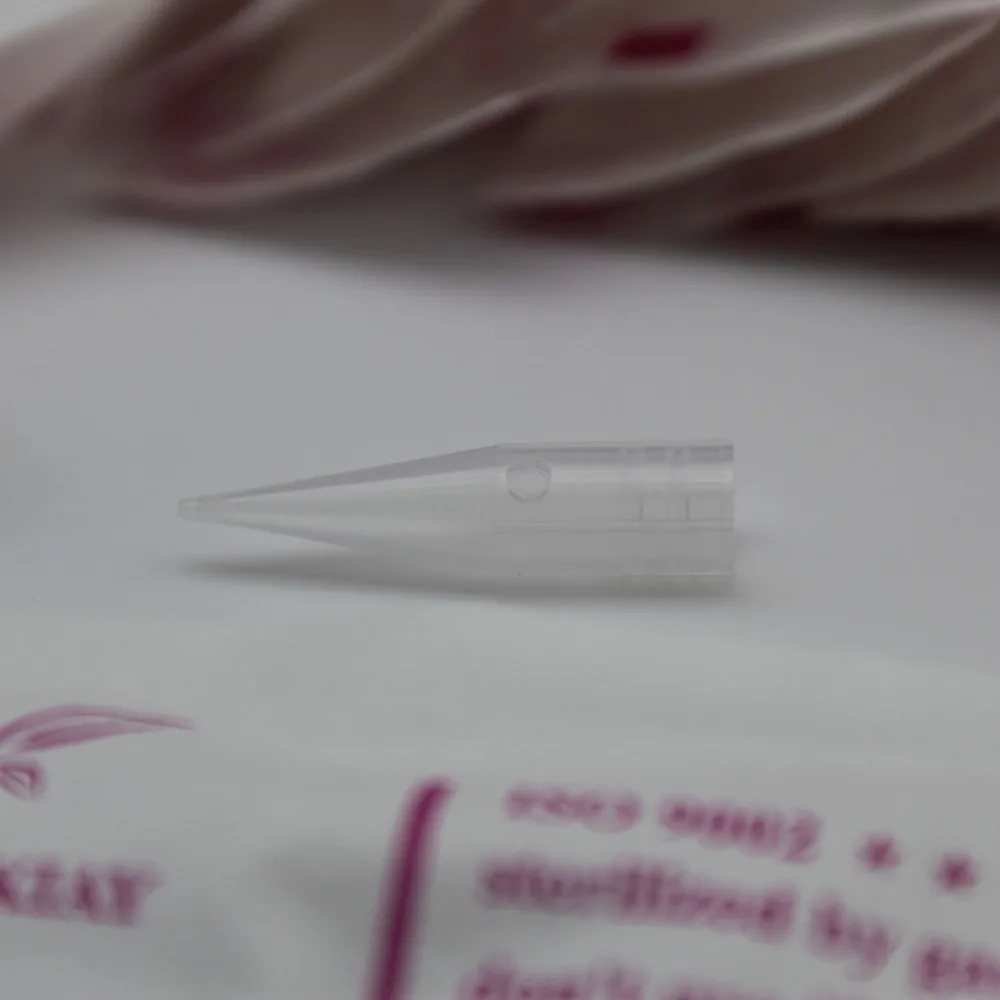 100PCS 1RL Disposable Eyebrow Tattoo Needle Caps Individually Packed Microblading Nozzle Tips For Permanent Makeup Machine