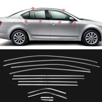

Car Top Bottom Window Trim Cover Exterior Chromium Styling Stainless Steel for Skoda Octavia A7 2015-2017 Car Styling