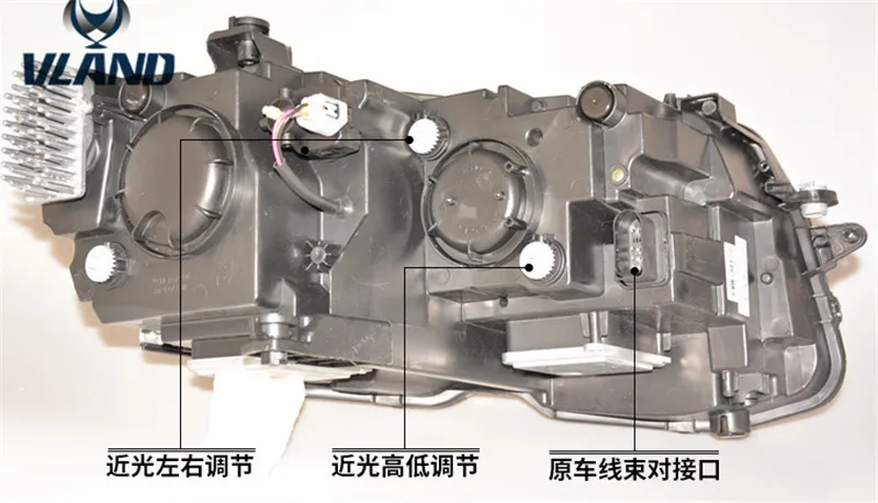 VLAND Заводская фара для Tiguan светодиодный головной светильник с ангельскими глазами светодиодный DRL H7 ксеноновая лампа для Tiguan головной светильник