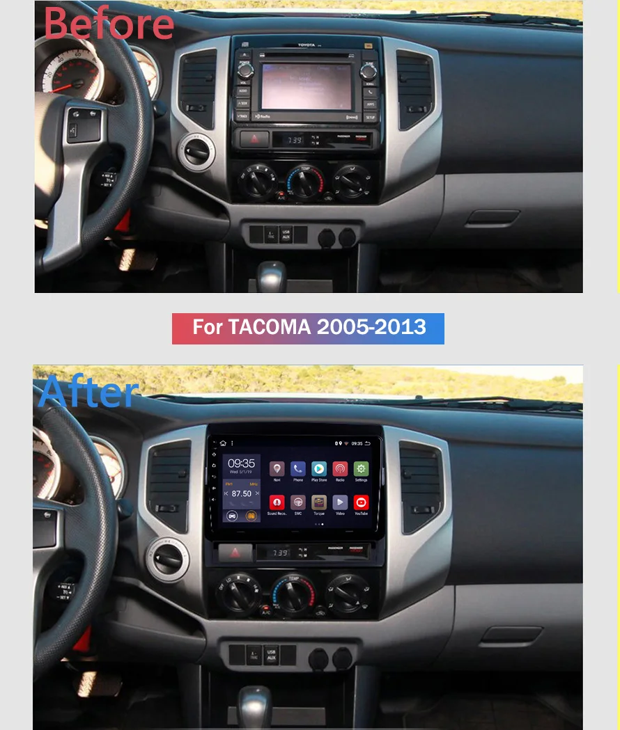Discount 9 inch 2.5D IPS HD multi-touch screen Android8.1 2G RAM 32G ROM NAVI with BT USB WIFI SWC for TOYOTA TACOMA/HILUX 2005-2013 USA 1