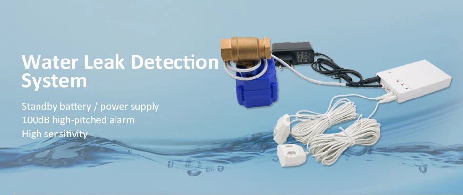 Домашний умный детектор утечки воды с автоматическим запорным клапаном оповещение о потоке воды датчик утечки для домашняя система охранной сигнализации