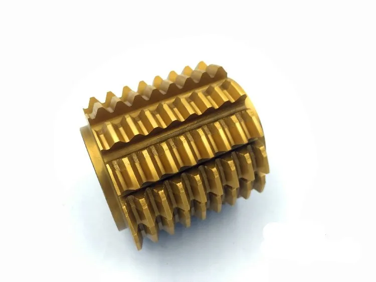 M1. modulus Pressure Angle 20 degrees 50*40*22mm Inner hole Titanium plating Gear hob