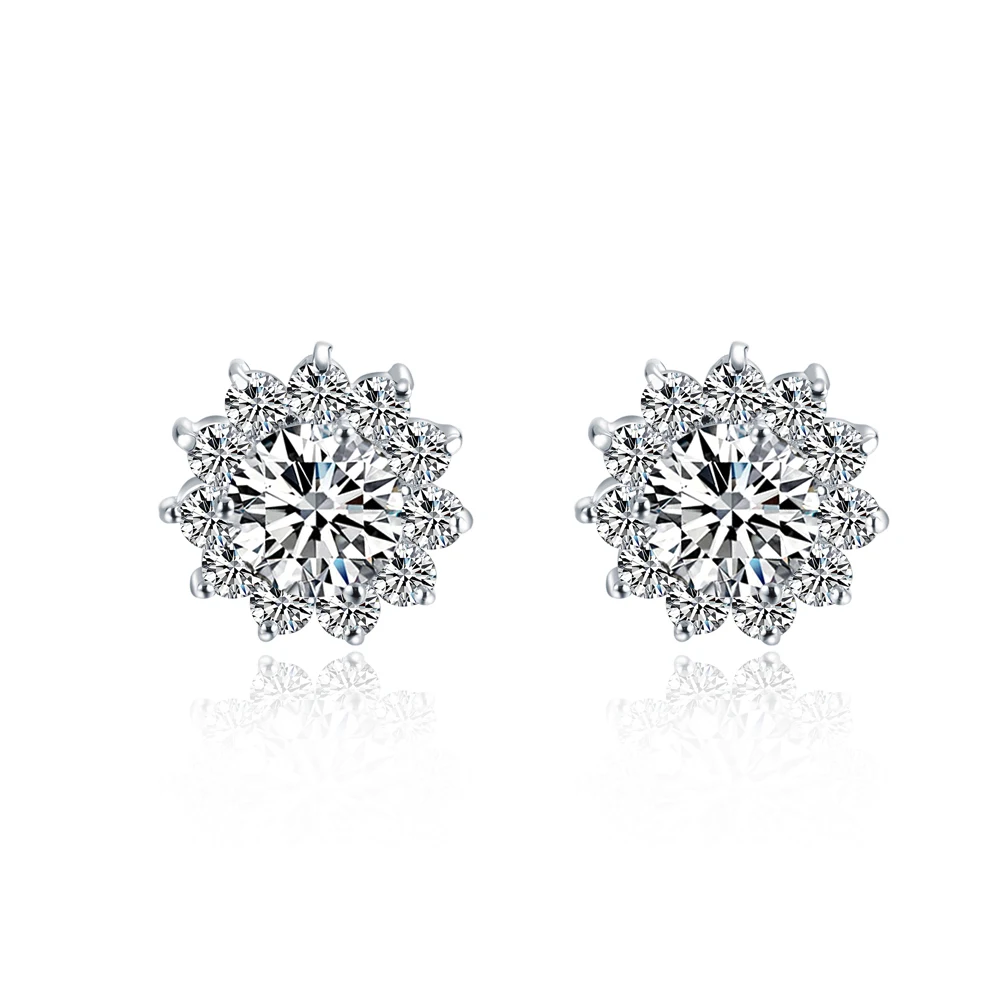 Test Positive Warranty Test Positive 6.5MM 1Ct each G-H Moissanite Diamond Stud Earrings 925 Sterling Silver Earring | Украшения и