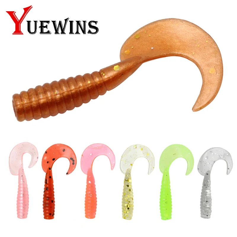

20pcs Jig Head Soft Bait 40mm 0.6g Silicone Worm Shad Vivid Grubs Fishing Lure Pesca Artificial Soft Lures for Fishing QA1068