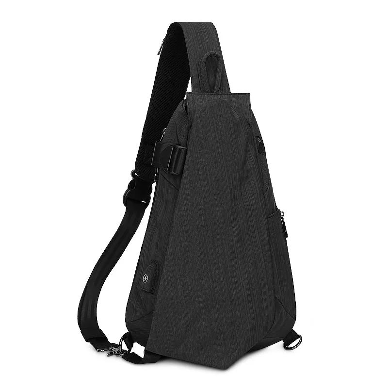 

New Fashion USB Charging Casual Men Chest Pack Canvas Crossbody Bags for Men Shoulder Handbag Travel Cross Body Bag Chestbags