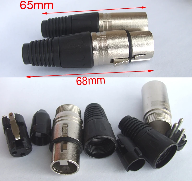 

MALE XLR 3 PIN + XLR Female socket MIC MICROPHONE CABLE PLUG CONNECTORS +