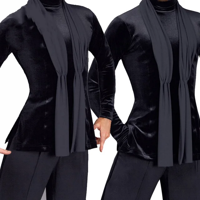 2018 Latin Dance Shirts Mens Ballroom Dancing Wear Adult Standard Tops Performance Competition Clothing Customize Clothes DN1323 -