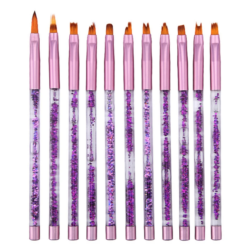 

11Pcs/Set Top Professional Nail Art Tools Brushes Set Drawing Paint Brush Set Nail Brush Nail Art Tools Drill Point Pen Gel