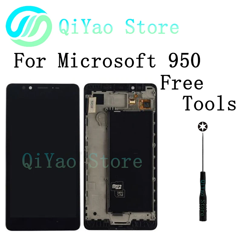 For Nokia Microsoft Lumia 950 New LCD Display Touch Screen Digitizer Assembly Frame