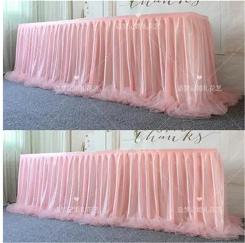 

MultiColor Table Skirt Tableware Cloth Wedding Tutu Tulle Table Skirt Baby Shower Party Home Decor Table Skirting Birthday Party