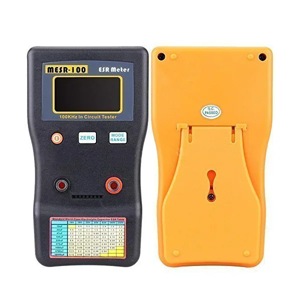 

MESR-100 Auto Ranging in Circuit ESR Capacitor / Low Ohm Meter Up to 0.001 to 100R, Support in Circuit Testing Black+Orange