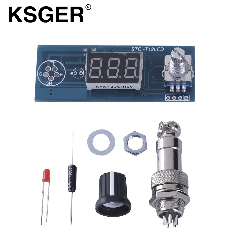 KSGER T12 DIY паяльная станция STC светодиодный набор GX12-5PIN цифровой регулятор температуры для паяльников Hakko T12
