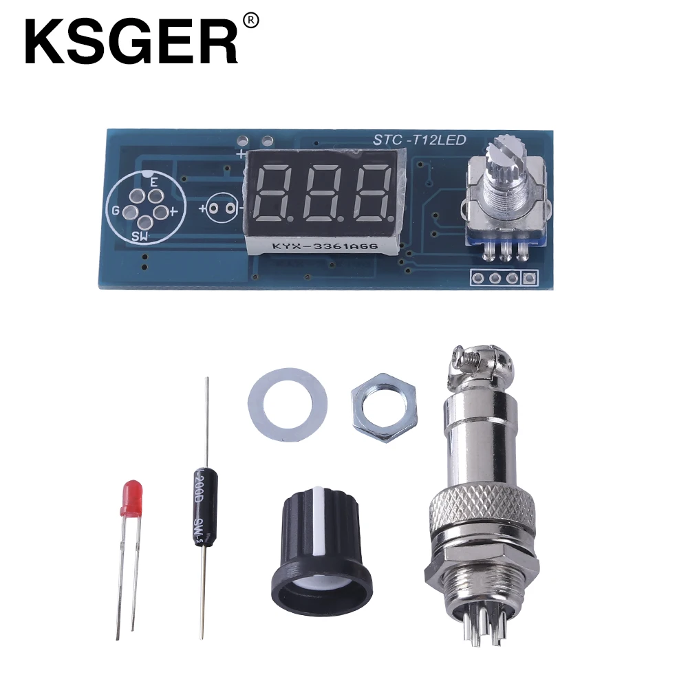 

KSGER T12 DIY Soldering Station STC LED Kits GX12-5PIN Digital Temperature Controller For Hakko T12 Soldering Iron Tips
