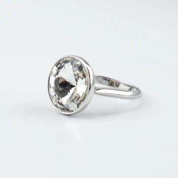 

BAFFIN Crystals From Swarovski Ring Simple Trendy Circle Finger Jewelry For Wedding Engagement Silver Color Joyas For Women Gift