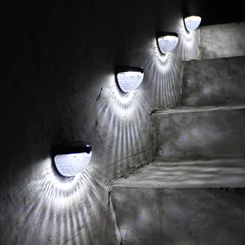 

Solar Powered 6 LED Light Sensor IP65 Waterproof Wall Lamp Lighting Solar Wall Light Street Garden Pathway LED Stair Deck Light