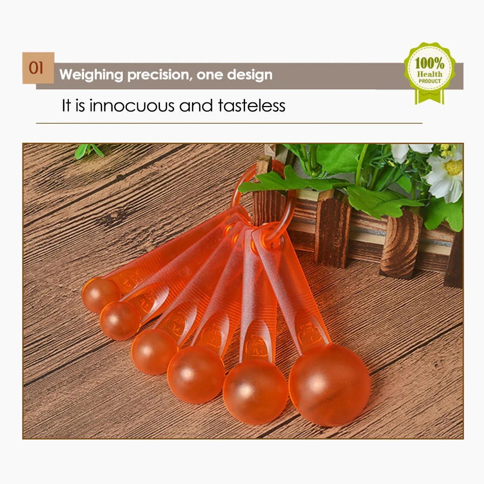 VOGVIGO 6Pcs/set Kitchen plastic Measuring Seasoning Spoon Cup Tea Coffee Cooking Baking Scoop Gadget Cutlery Measuring Tool
