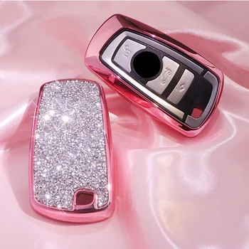 

Luxury Diamond crystal car key case cover/ key shell for BMW 1 2 3 4 5 6 7 series X3 X4 Car Smart Remote Key Cover