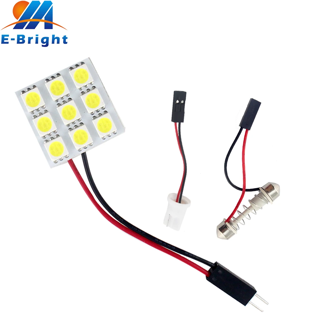 YM E Bright 200 шт./лот 5050 9 SMD Светодиодные панельные светильники с T10 + Festoon адаптеры для
