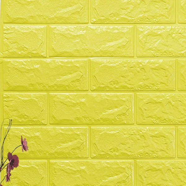 Yellow Самоклеющиеся обои, 3D настенные панели, кирпичные наклейки для гостиной, спальни, детской комнаты, кирпичные обои, домашний декор - Цвет: Yellow