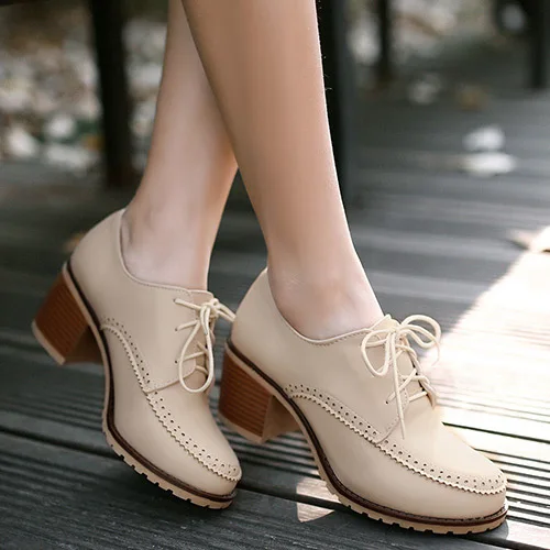

size 34-43 Women lady Shoes Retro burning flowers shoes Oxford shoes Womens Lady Platform High Heels Lace Up Casual ShoesAA092