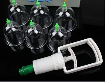 

FREE SHIPPING 6 pcs/sets vacuum cupping device vacuum pull cylinders cupping kit body suction health massage therapy bundera
