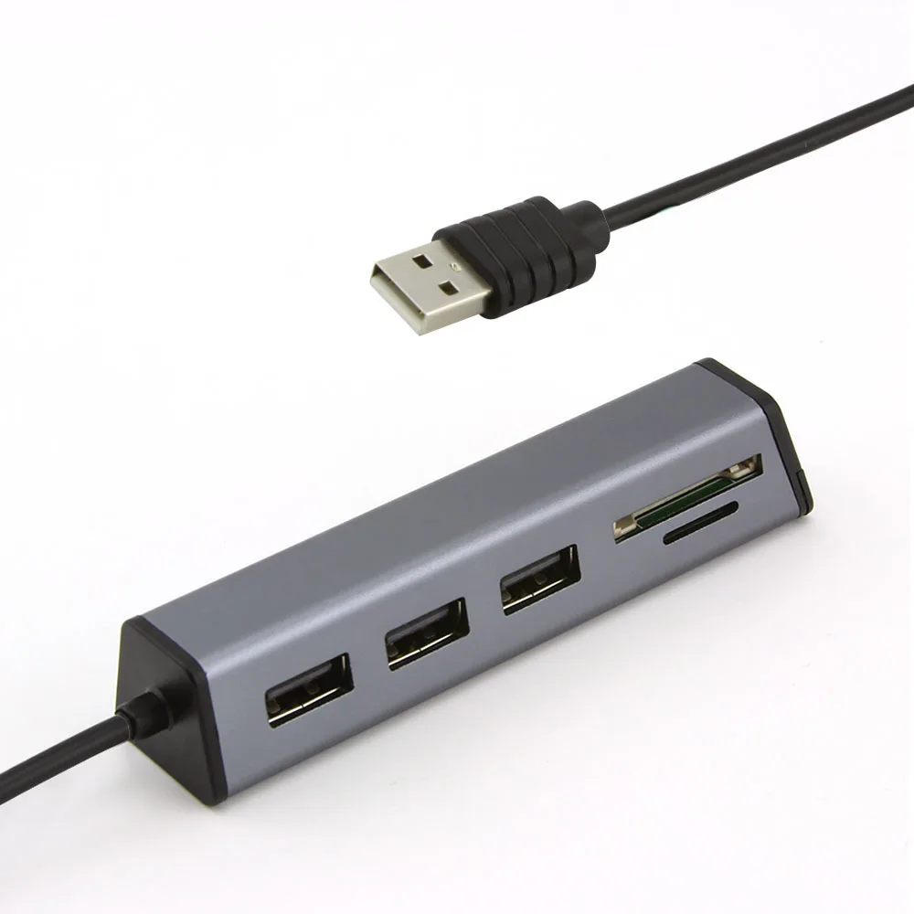 CHYI 5 в 1 USB концентратор Многофункциональный USB 2,0 концентратор 3 порта удлинитель адаптер с Micro SD/устройство считывания SF карт для компьютера PC Аксессуары