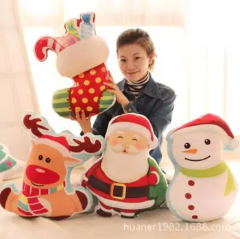 

Cute Christmas Toy plush Pillow Snowman Santa Claus Christmas Tree Elk Snowflake Long Socks Doll christmas gifts for kids