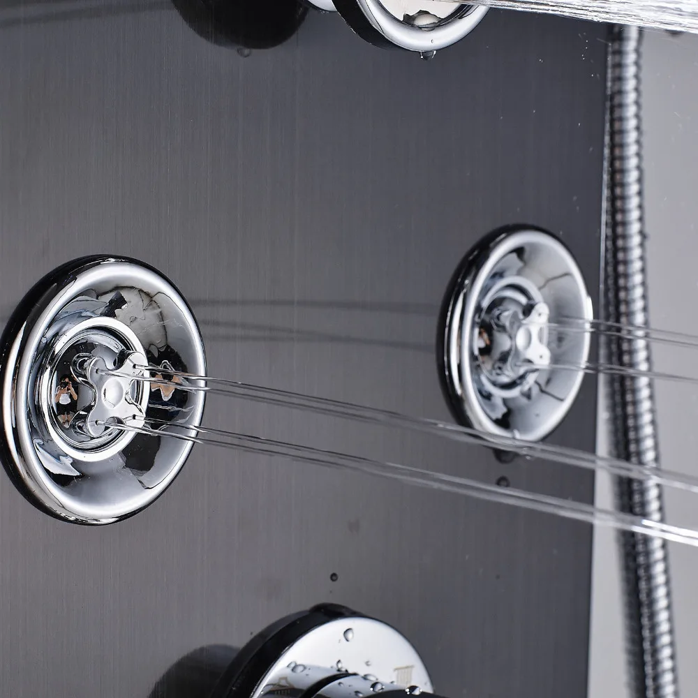 Светодиодный нержавеющая сталь ванная комната дождевой смеситель душ панель барный кран душевая Колонка водопад, ливень