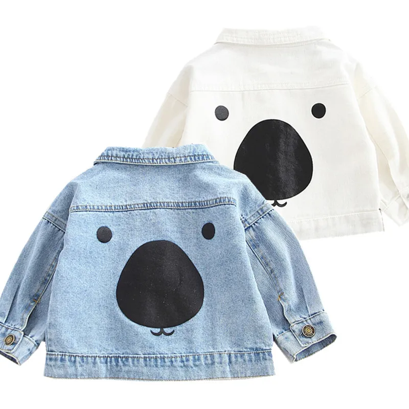 

Girls baby spring and autumn casual denim jacket 2019 new boy cartoon printing fashion children denim jacket