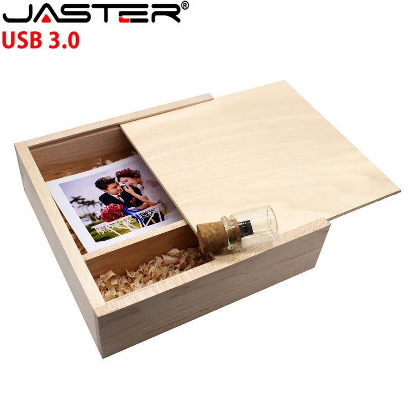 JASTER USB 3 0 205*205*60 мм фотоальбом деревянный + коробка usb флеш накопитель 16Гб 32 ГБ