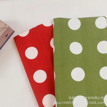 

Cotton canvas canvas fabric red green white active printing dot table cloth sofa cloth wholesale