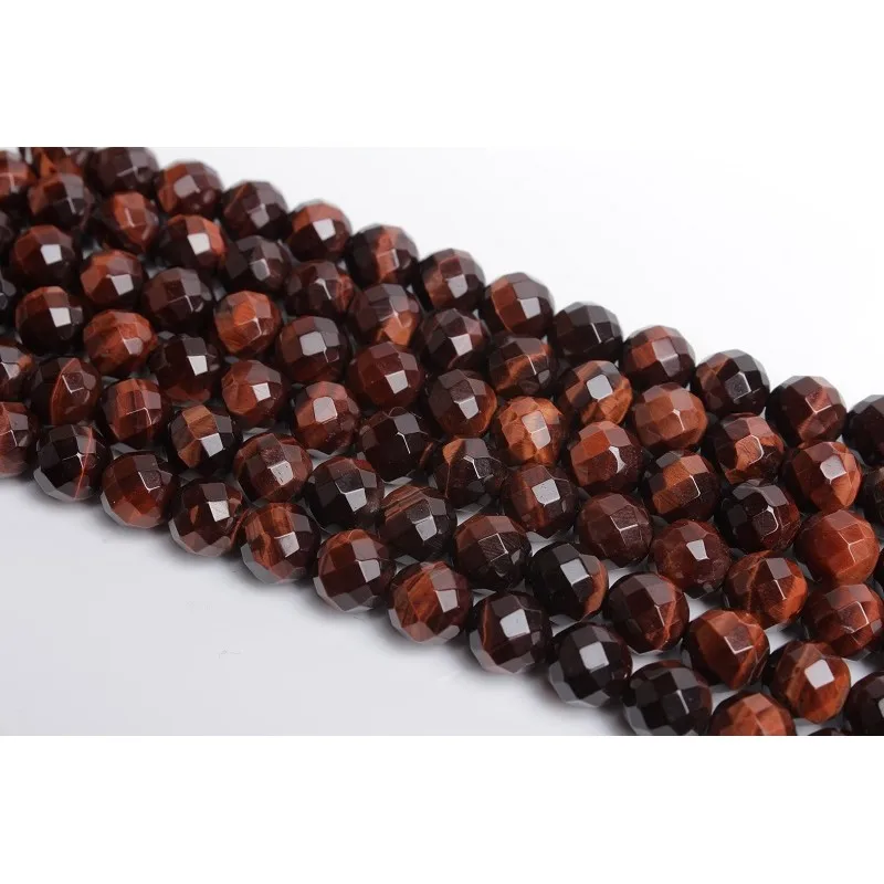 

Baihand 6 8 10 12mm Natural AAA 64Facet Red Tiger Eye Round Gemstone Loose Beads For Necklace Bracelet DIY Jewelry Making 15inch