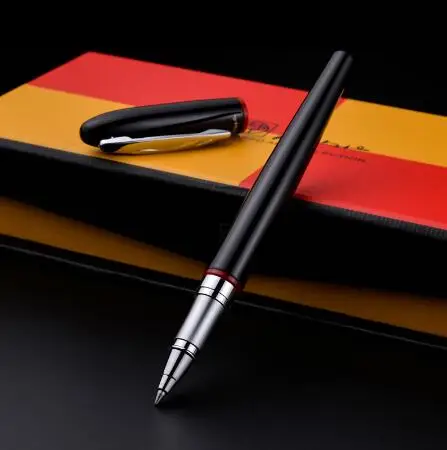 Pimio 907 гладкая черная и красная Ручка-роллер с серебряным зажимом высококачественные металлические шариковые ручки с оригинальным чехлом