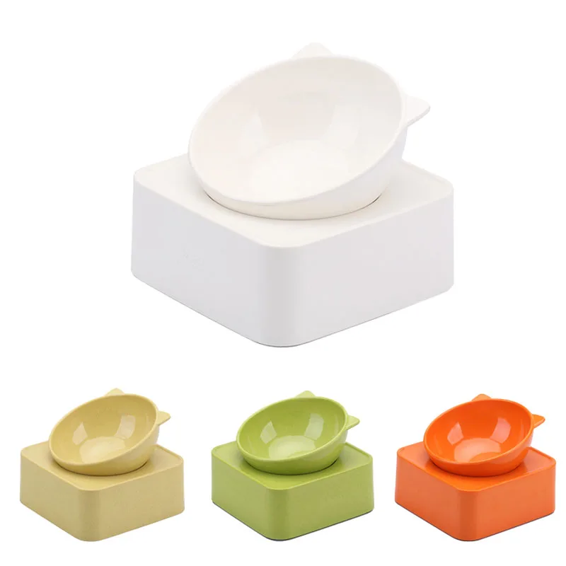 

Pet Cat Little Dog Bowl Anti-slip Adjustable Angle Feeding Bowls with Slope Base for Pet Feeding Tools