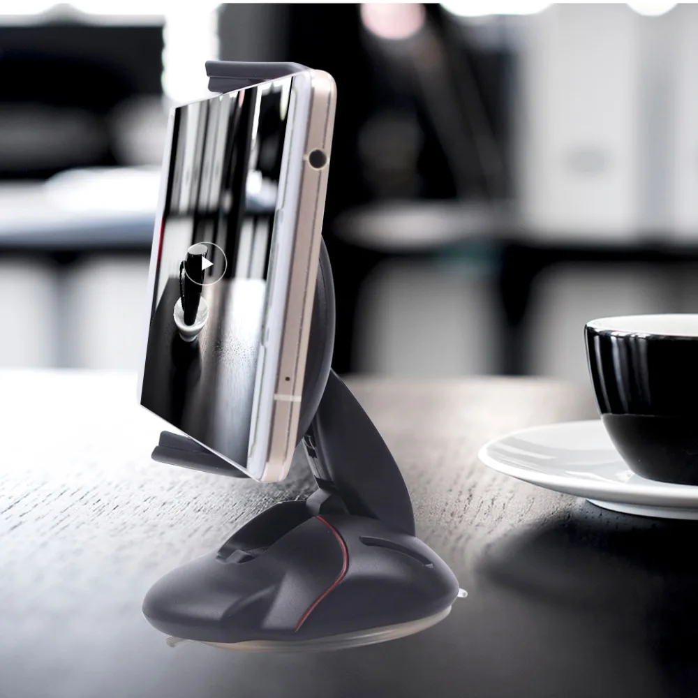 Creative Universal Mouse Shaped Windshield Car Phone Holder Dashboard  Desktop Foldable Car Holder for Smartphones GPS (360 Degree Rotation) (2)