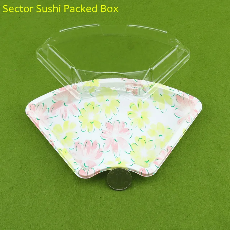 

Plastic Sushi Packaging Boxes, Cherry blossoms print Disposable plastic box with lid 19cm*11cm*4cm 100PCS