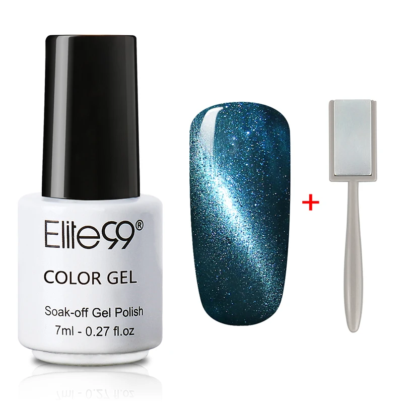 Elite99 кошачий глаз Gelpolish выдерживает с отличительные знаки ногтей маникюр искусство длительный гель лак с наклейкой выбрать цвет 1 с 1 магнит - Цвет: 6579 With Magnet