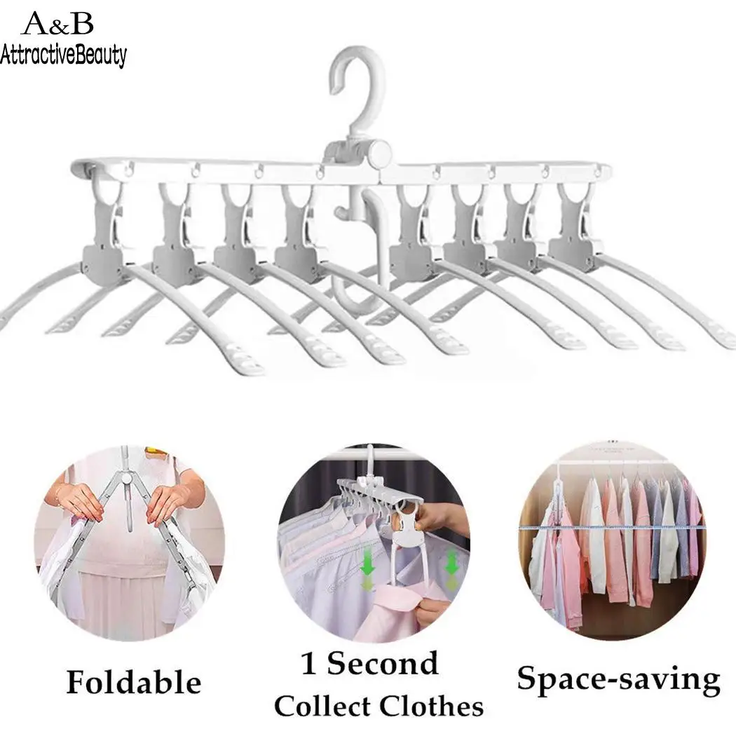 

Multi-functional Hanger Telescopic Foldable Household Hook As picture shown Indoor Non-Slip